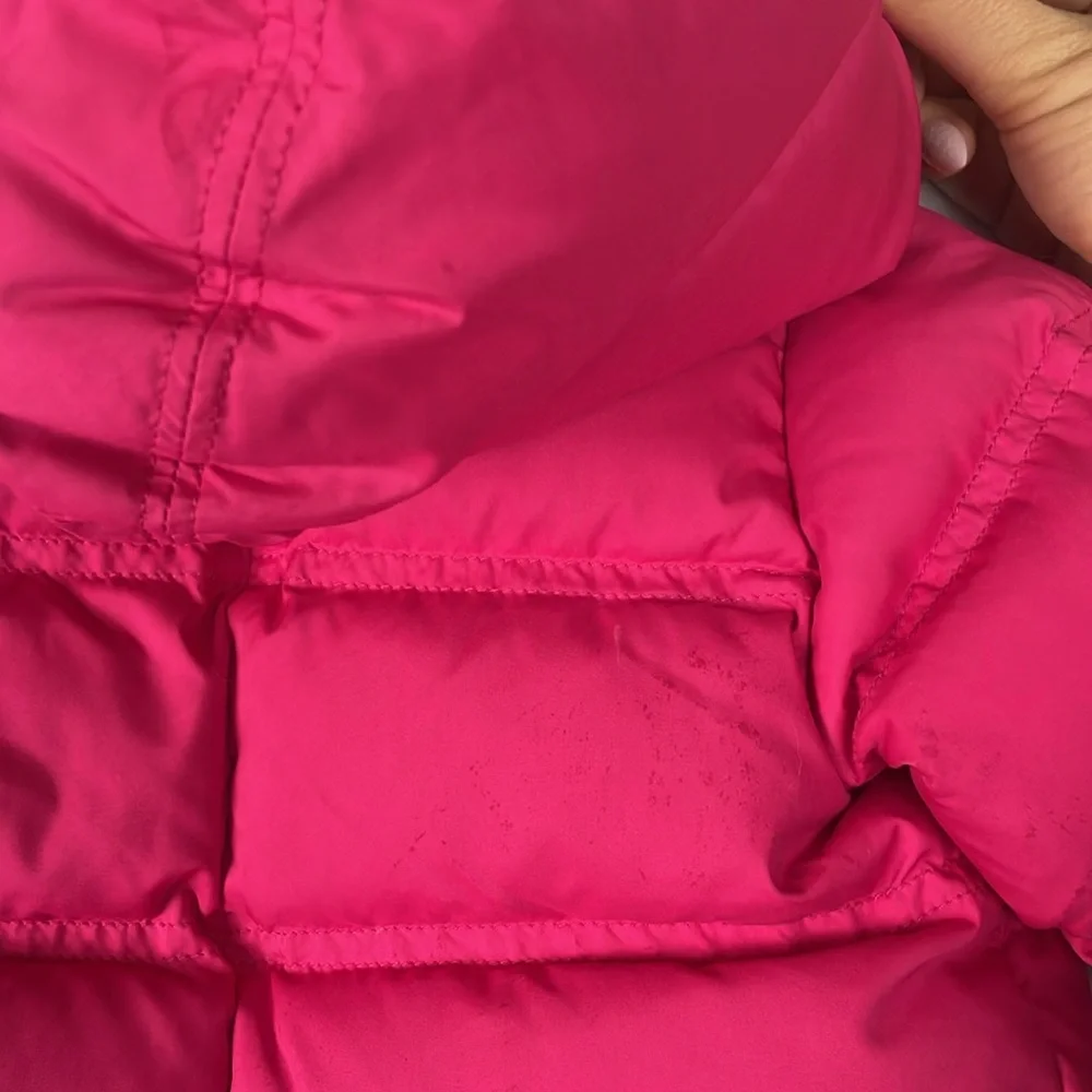 Ralph Lauren faux fur lined hood pink 6m down feather baby bunting